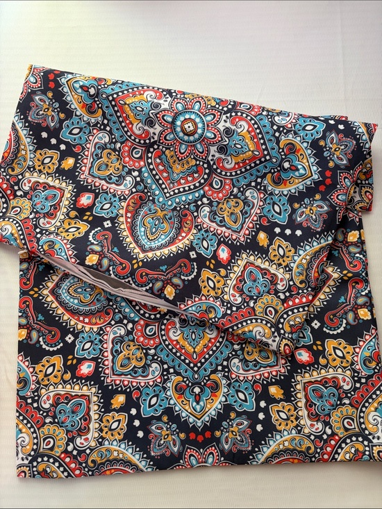 Accessories - 2 covers Boho Paisley PillowCovers- Navy with Teal & Mustard